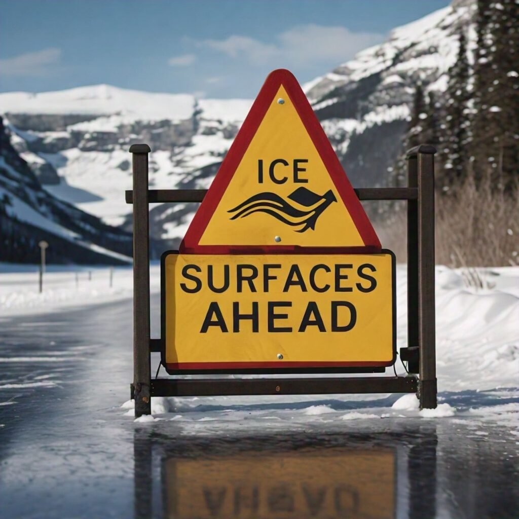 warning of icy surfaces